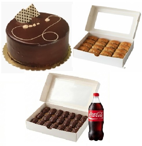 4-6 Yaş Pasta + Cevizli Baklava + Ekler + Kola Menüsü Siirt pasta