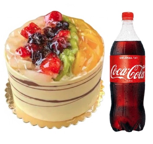 4 ile 6 kişilik karışık mevsim meyveli yaş pasta 1 lt cola usta ellerden çıkan şık sunum. Siirt pasta