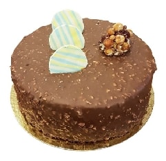 4 ile 6 kişilik yuvarlak sade çikolatalı yaş pasta Siirt pasta