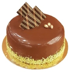 4 kişilik yuvarlak sade çikolatalı yaş pasta Siirt pasta