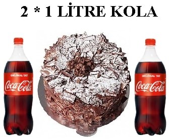 6-9 Kişilik Parça Çikolatalı Yaş Pasta & 2x1 Lt Cola Siirt pasta