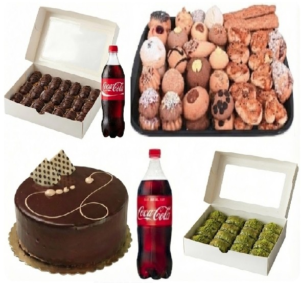 9-10 Kişilik Çikolatalı Yaş Pasta + Kuru Pasta + Baklava Menüsü Siirt pasta
