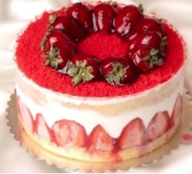 Küçük Boy Çilekli Mois Yaş Pasta Siirt pasta