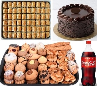 Özel Gün Menüsü: Çikolatalı Pasta 1 Kg Baklava ve Kuru Pasta Fırsatı Siirt pasta